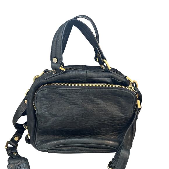 Kenneth Cole New York Black Pebbled Leather Crossbody Shoulder Bag - Picture 4 of 9